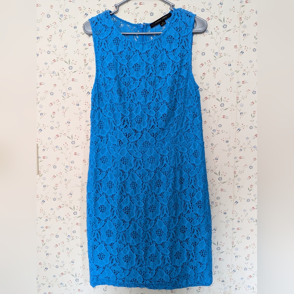 💙 Lace Dress size 10 Cynthia Steffe Wedding Guest Party Garden Summer peacock